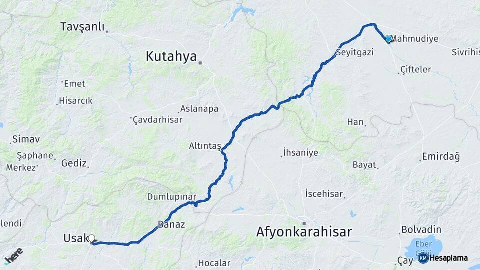 Mahmudiye Uşak Arası Kaç Km - Yol Tarifi