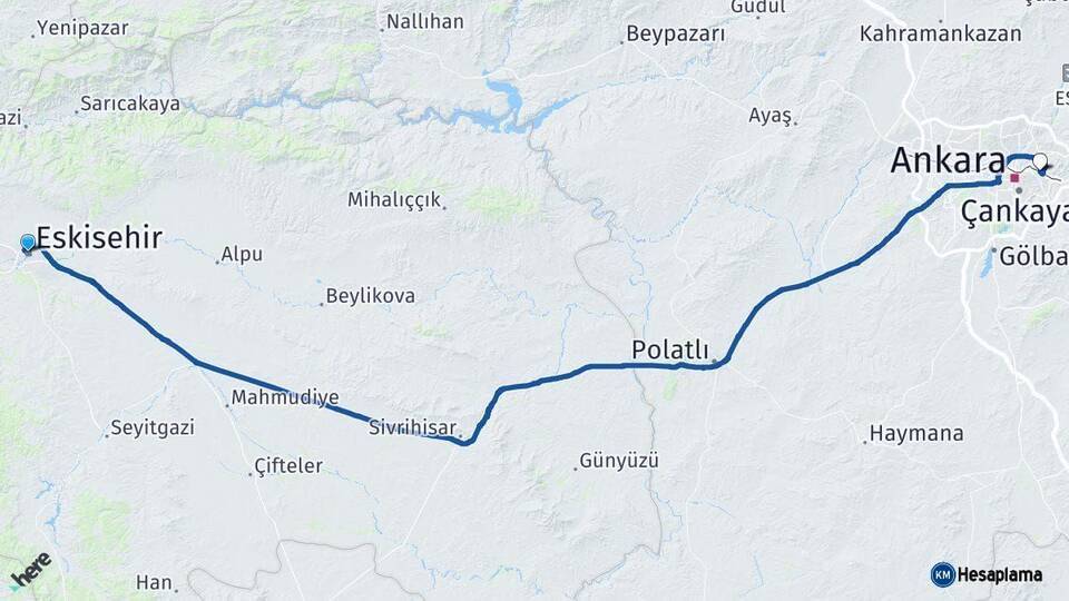 Eskişehir Mamak Arası Kaç Km - Yol Tarifi