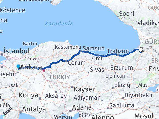 Mihalgazi Artvin Arası Kaç Km - Yol Tarifi