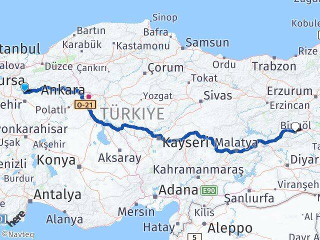 Mihalgazi Bingöl Arası Kaç Km - Yol Tarifi