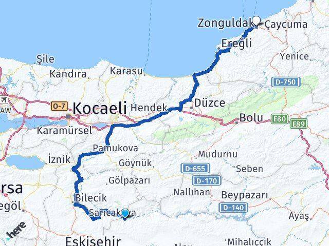 Mihalgazi Zonguldak Arası Kaç Km - Yol Tarifi
