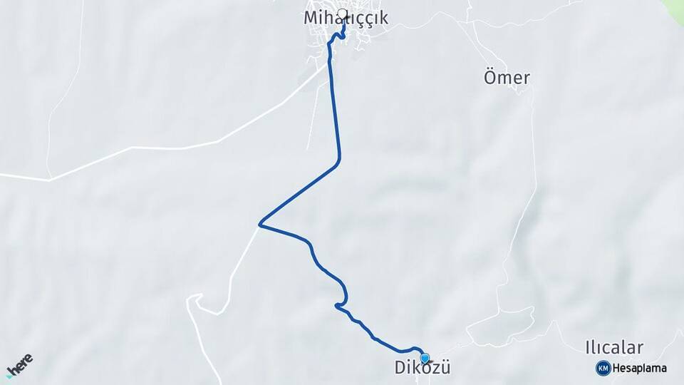 Diközü Mihalıççık Arası Kaç Km - Yol Tarifi