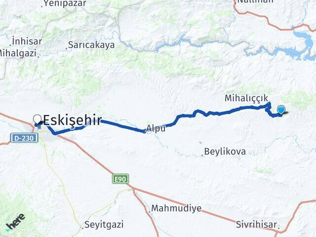 Ilıcalar Anadolu Üniversitesi Arası Kaç Km - Yol Tarifi