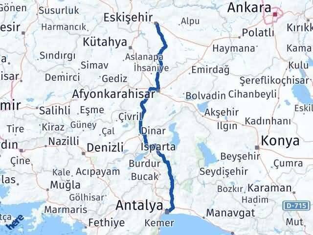Eskişehir Muratpaşa Antalya Arası Kaç Km - Yol Haritası