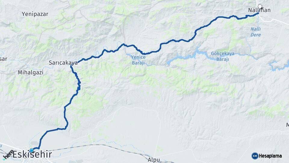 Eskişehir Nallıhan Ankara Arası Kaç Km - Yol Haritası