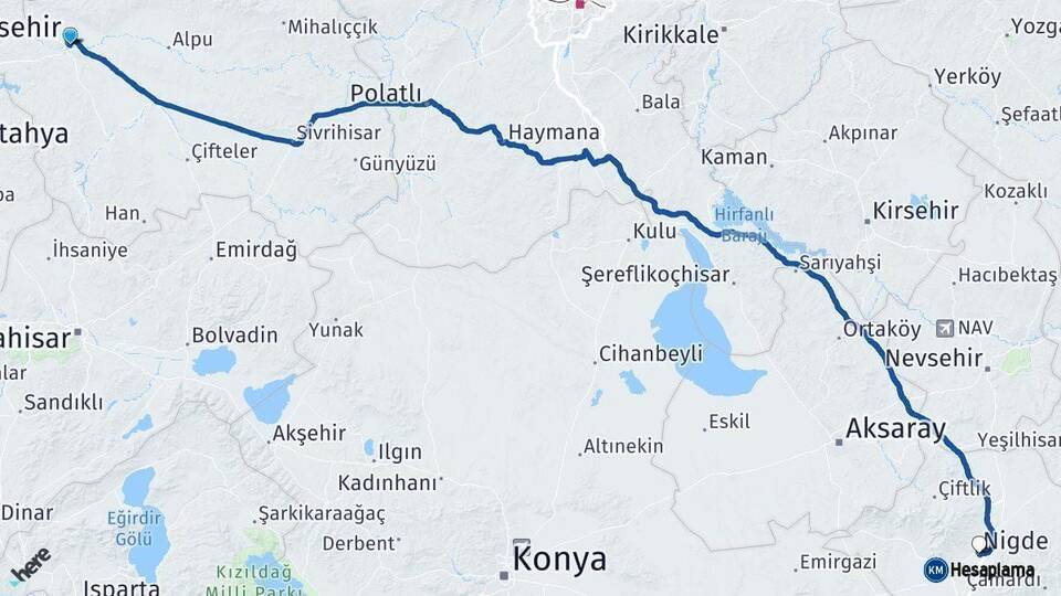Eskişehir Niğde Arası Kaç Km - Yol Tarifi