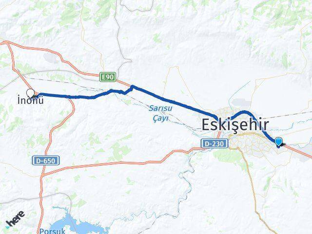 71 Evler İnönü Arası Kaç Km - Yol Tarifi