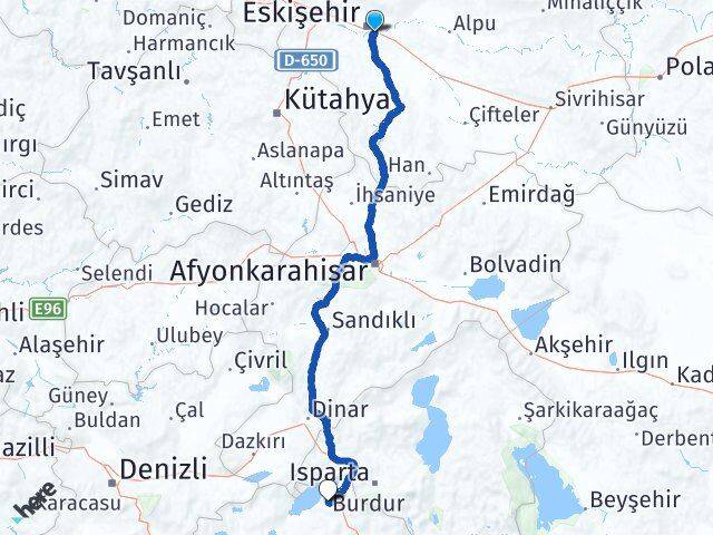 Odunpazarı Burdur Arası Kaç Km - Yol Tarifi