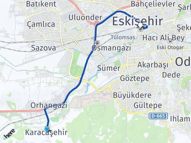 Karacaşehir Eskişehir Tren Garı Arası Kaç Km - Yol Tarifi