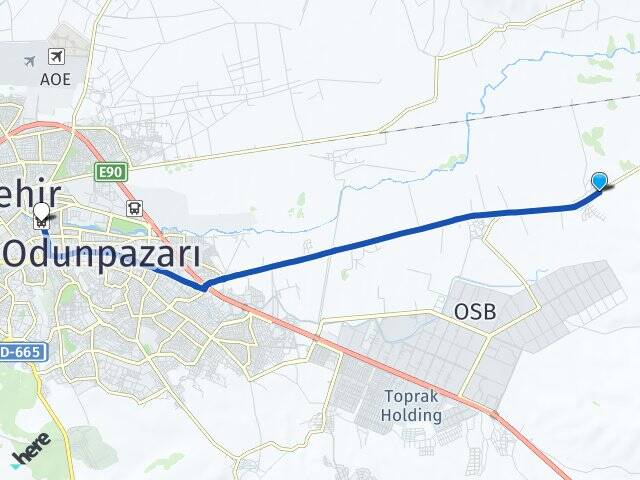 Eskişehir Odunpazarı Sevinç Eski Otogar Arası Kaç Km - Yol Haritası