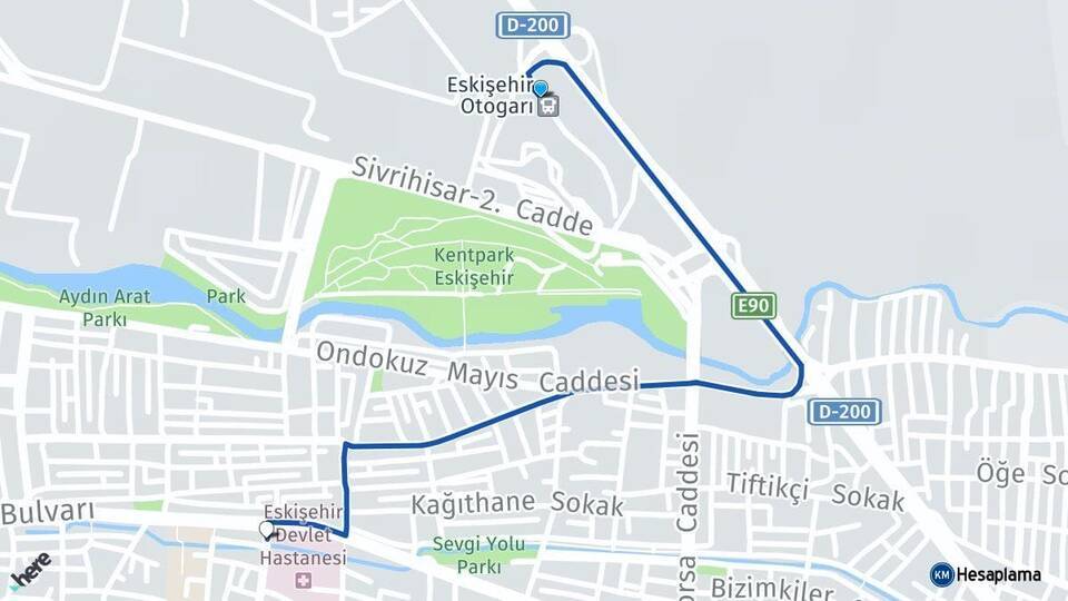 Eskişehir Otogarı Odunpazarı Arası Kaç Km - Yol Tarifi