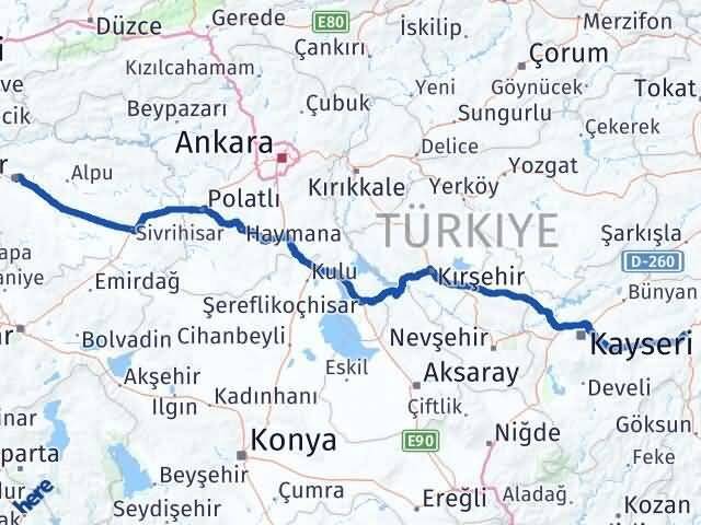 Eskişehir Pınarbaşı Arası Kaç Km - Yol Tarifi