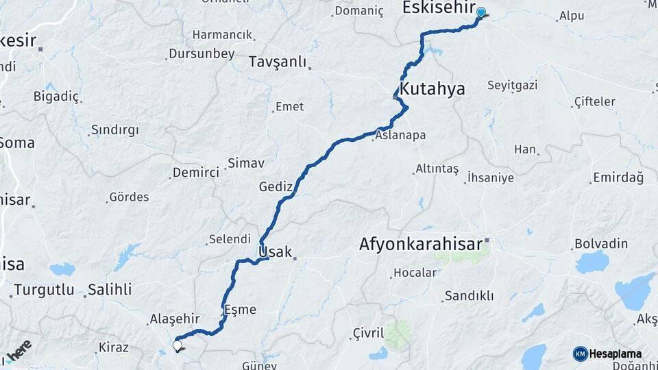 Eskişehir Sarıgöl Arası Kaç Km - Yol Tarifi