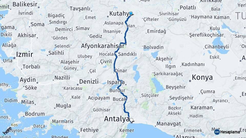 Seyitgazi Antalya Arası Kaç Km - Yol Tarifi