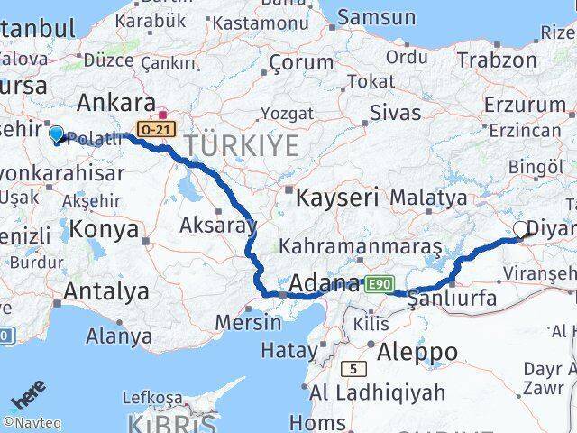 Seyitgazi Diyarbakır Arası Kaç Km - Yol Tarifi