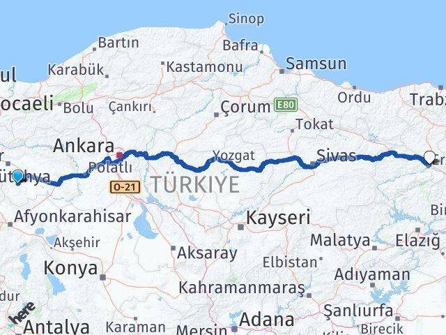 Seyitgazi Erzincan Arası Kaç Km - Yol Tarifi