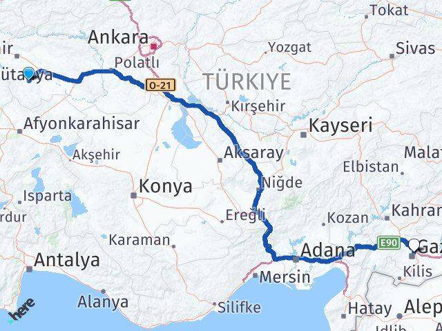 Seyitgazi Gaziantep Arası Kaç Km - Yol Tarifi