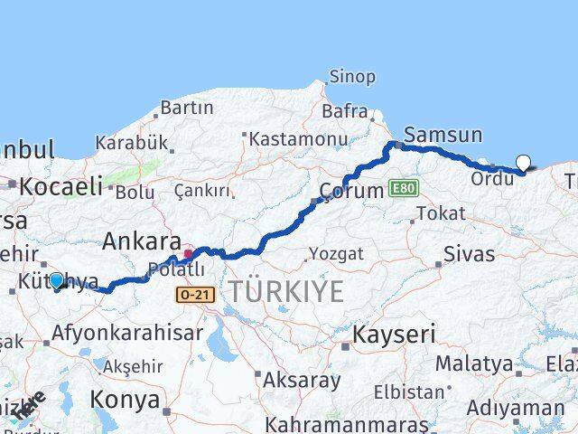 Seyitgazi Giresun Arası Kaç Km - Yol Tarifi
