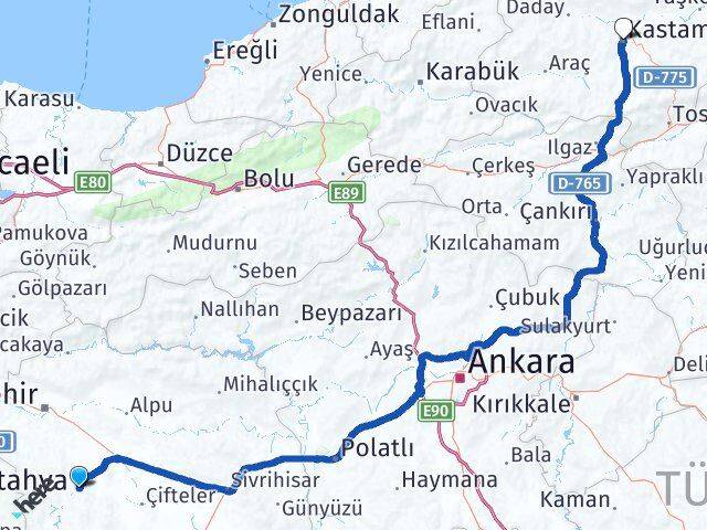 Seyitgazi Kastamonu Arası Kaç Km - Yol Tarifi