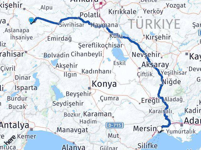 Seyitgazi Mersin Arası Kaç Km - Yol Tarifi