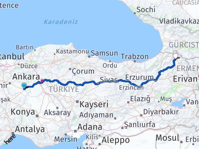 Eskişehir Sivrihisar Ardahan Arası Kaç Km - Yol Haritası