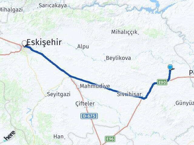 Ortaklar Eskişehir Tren Garı Arası Kaç Km - Yol Tarifi