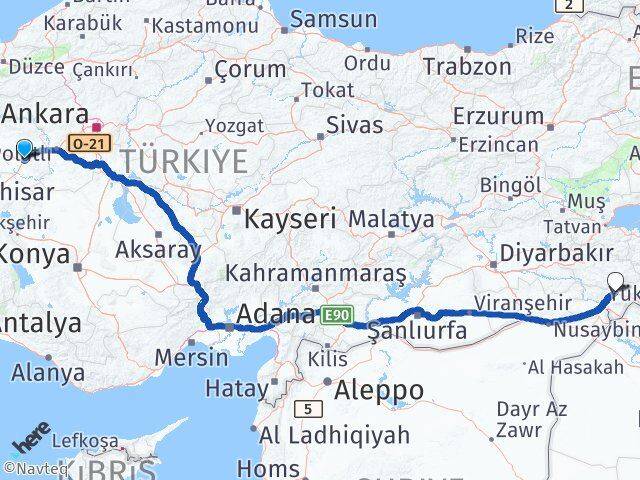 Eskişehir Sivrihisar Şırnak Arası Kaç Km - Yol Haritası
