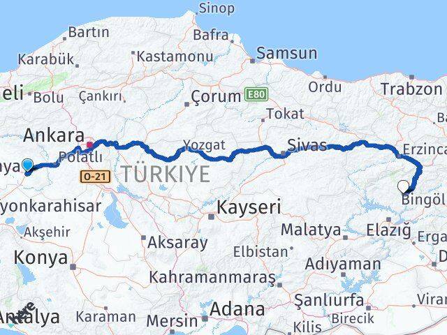 Eskişehir Sivrihisar Tunceli Arası Kaç Km - Yol Haritası
