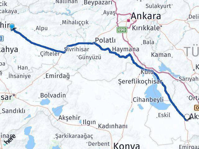 Tepebaşı Aksaray Arası Kaç Km - Yol Tarifi