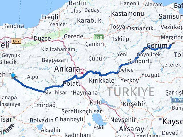 Tepebaşı Amasya Arası Kaç Km - Yol Tarifi