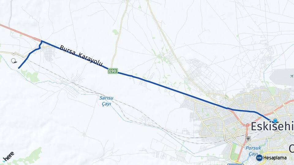 Eskişehir Tepebaşı Arası Kaç Km - Yol Haritası