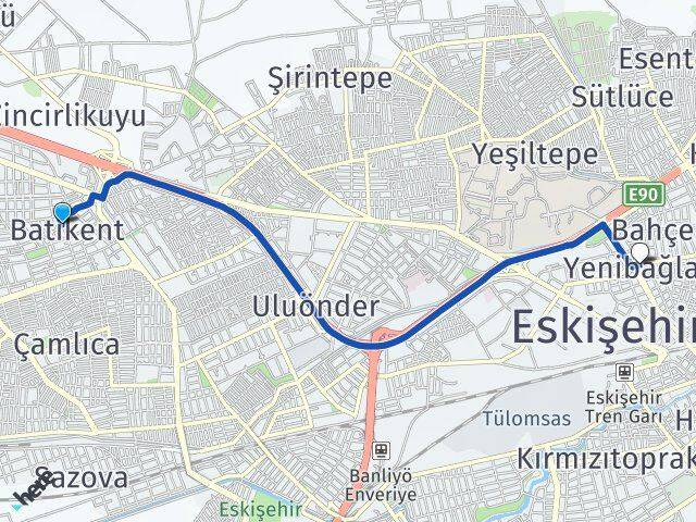 Batıkent Yenibağlar Arası Kaç Km - Yol Tarifi