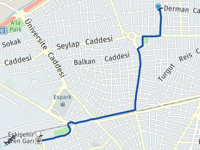 Fatih Eskişehir Tren Garı Arası Kaç Km - Yol Tarifi
