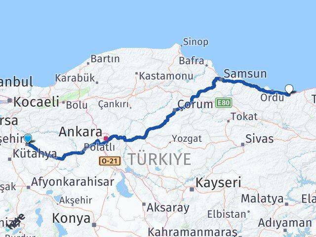 Tepebaşı Giresun Arası Kaç Km - Yol Tarifi