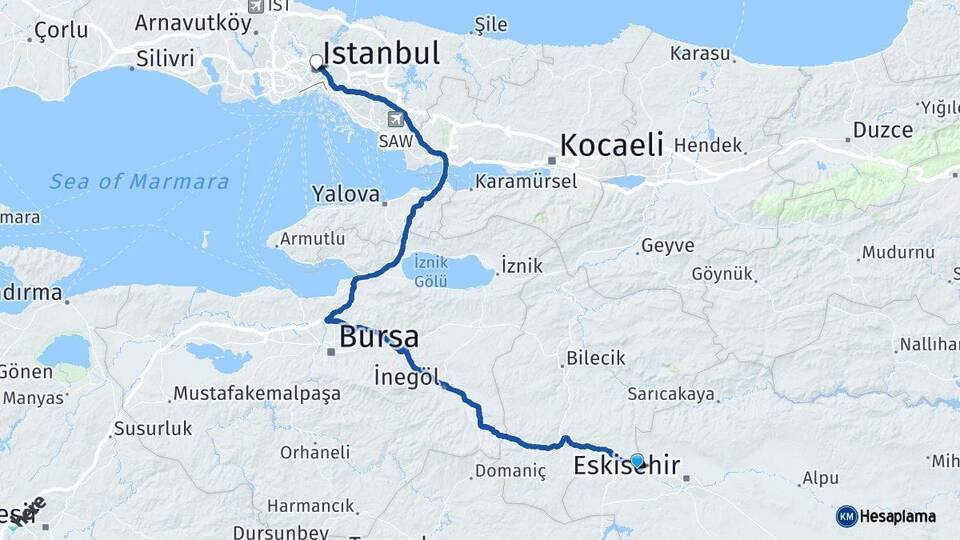 Tepebaşı İstanbul Arası Kaç Km - Yol Tarifi