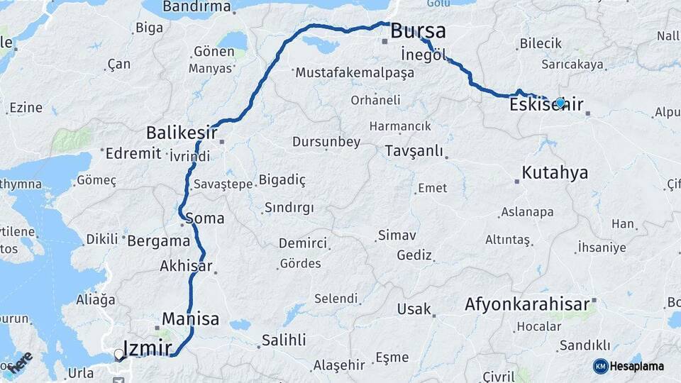 Tepebaşı İzmir Arası Kaç Km - Yol Tarifi