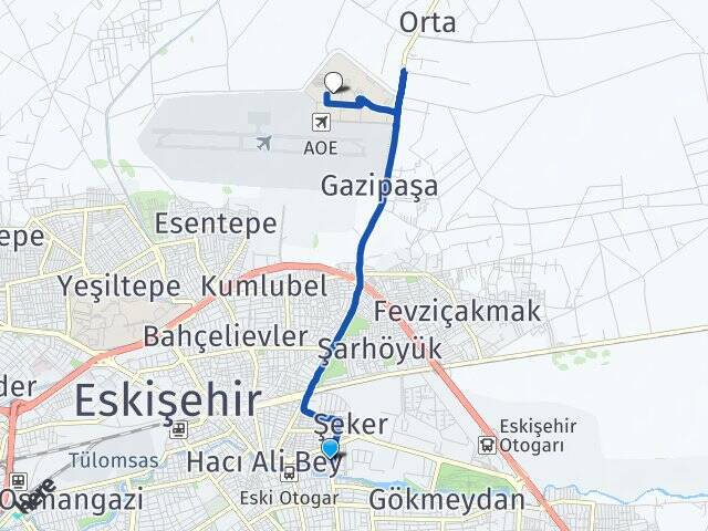 Merkez Yeni Eskişehir Teknik Üniversitesi Arası Kaç Km - Yol Tarifi