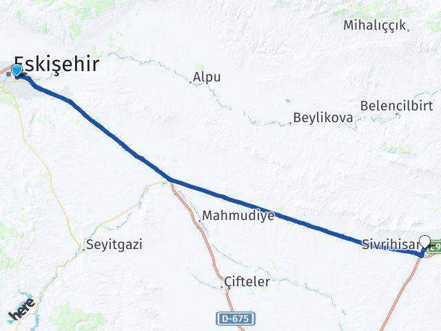 Merkez Yeni Sivrihisar Arası Kaç Km - Yol Tarifi