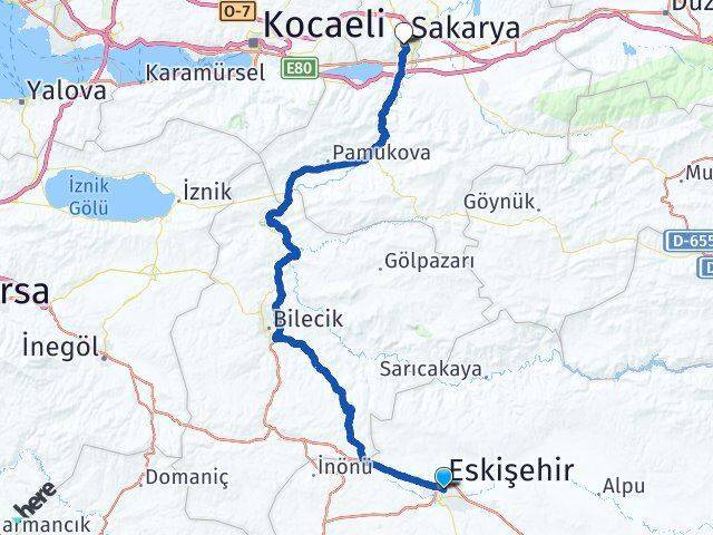 Tepebaşı Sakarya Arası Kaç Km - Yol Tarifi