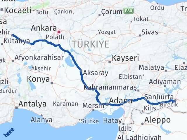Tepebaşı Şanlıurfa Arası Kaç Km - Yol Tarifi