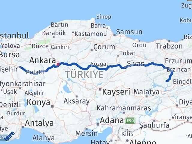 Tepebaşı Tunceli Arası Kaç Km - Yol Tarifi