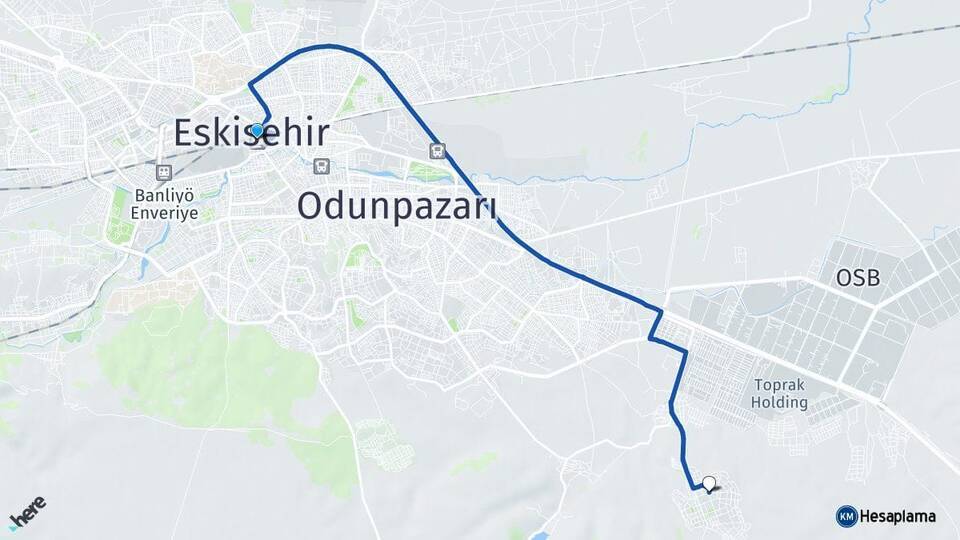 Eskişehir Tren Garı 75.Yıl Sultandere Arası Kaç Km - Yol Tarifi
