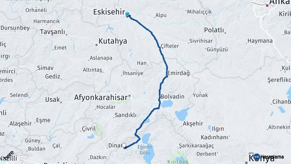 Eskişehir Uluborlu Arası Kaç Km - Yol Tarifi