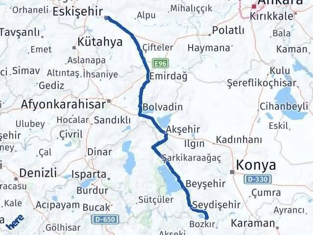 Eskişehir Yalıhüyük Arası Kaç Km - Yol Tarifi