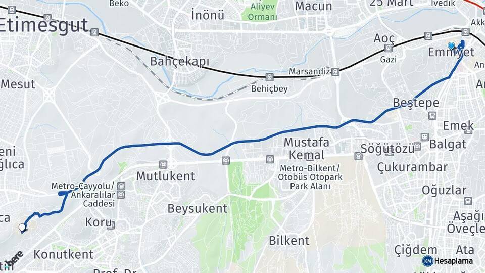 Gazi Üniversitesi Başkent Üniversitesi Arası Kaç Km - Yol Tarifi