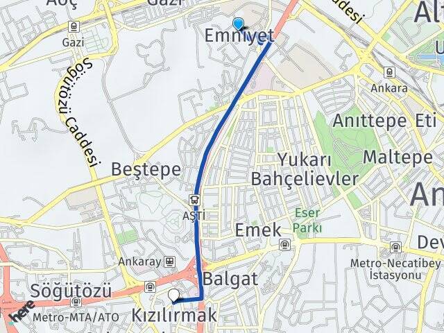 Gazi Üniversitesi Ufuk Üniversitesi Arası Kaç Km - Yol Tarifi