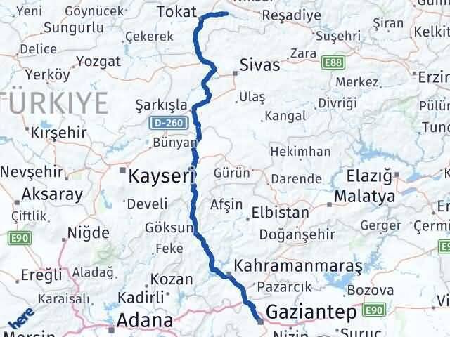 Gaziantep Almus Arası Kaç Km - Yol Tarifi