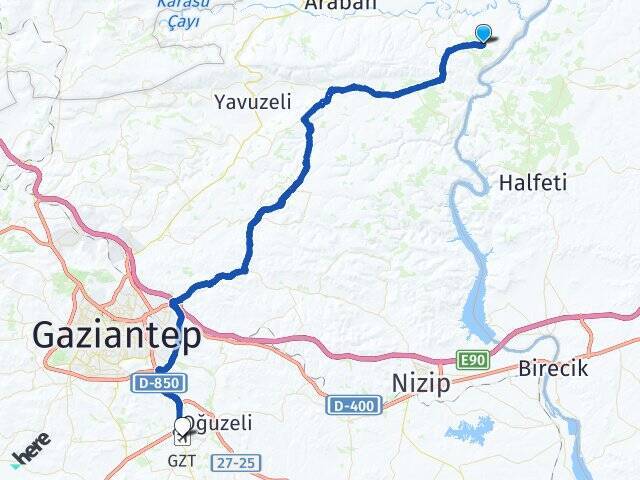 Elif Gaziantep Havalimanı Arası Kaç Km - Yol Tarifi