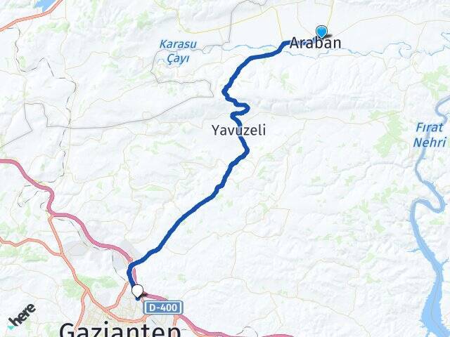 Fevzi Çakmak Gaziantep Otogarı Arası Kaç Km - Yol Tarifi
