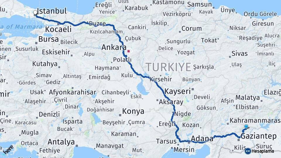 Araban İstanbul Arası Kaç Km - Yol Tarifi